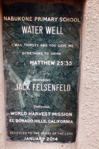 Jack's name on the dedication plaque. I don't even have words to explain how happy this makes me.